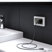 Рамка Favorit для двойной розетки белый стекло WL01-Frame-01-DBL Werkel