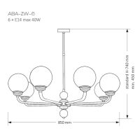 Люстра на штанге Kutek Mood Abano ABA-ZW-6(N)