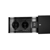 Блок розеток JX (Slide Top) (2 секции + 2 USB с кабелем питания) Mebax 00-00002889