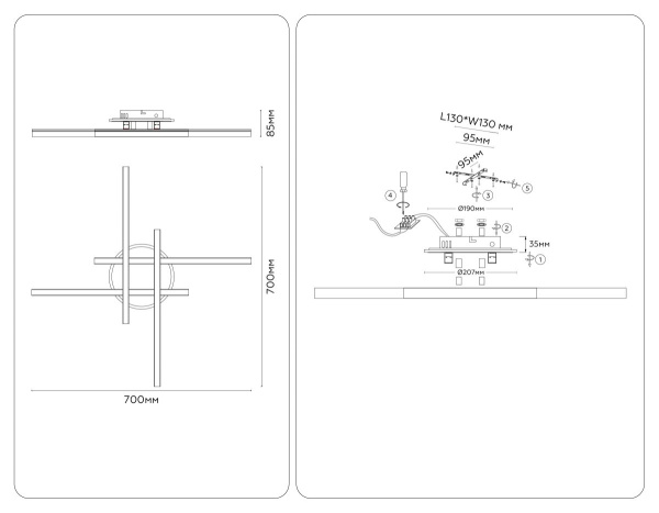 Потолочный светильник Ambrella Light Comfort LineTech FL6282