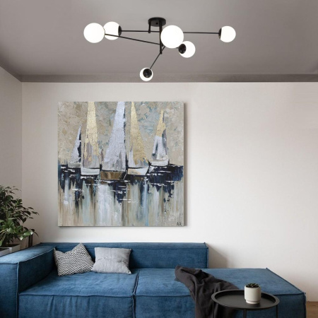 Потолочная люстра Eurosvet Netz 30181/6 черный Smart a062214