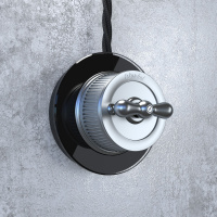 Выключатель на 4 положения двухклавишный матовый хром ретро WL19-01-05 Werkel