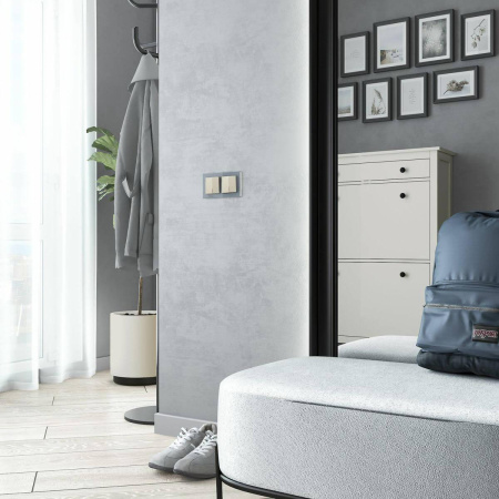 Выключатель двухклавишный (айвори матовый) W1120062 Werkel