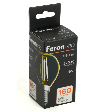 Лампа светодиодная Feron E14 6W 2700K LB-1706 51256