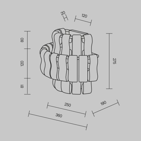 Настенный светильник Maytoni Boulder MOD538WL-02MG