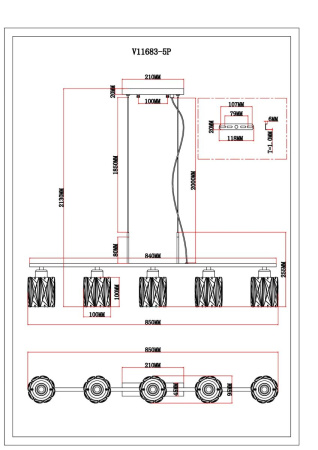Подвесная люстра Moderli Prismique V11683-5P