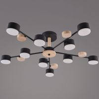 Люстра на штанге Reluce 03758-0.3-10 BK+WOOD GX53