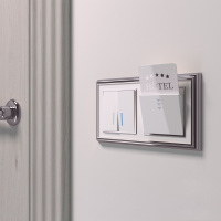 Выключатель двухклавишный проходной с подсветкой белый WL01-SW-2G-2W-LED Werkel