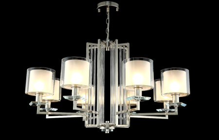 Подвесная люстра Crystal Lux Nicolas NICOLAS SP-PL8 NICKEL/WHITE