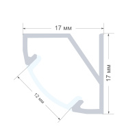 Профиль угловой накладной Apeyron ширина ленты до 10мм (рассеиватель, заглушки - 2шт) 08-31