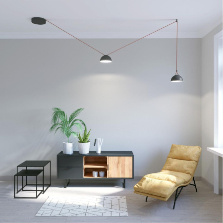 Трековый однофазный светильник Denkirs Belty Flow DK5561-BK