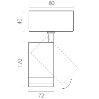 Накладной светильник 20-55G с адаптером Lightstar Canno Pro C4207SO