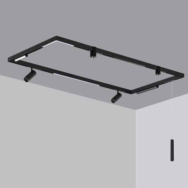 Шинопровод накладной/подвесной в комплекте заглушки 2шт, крышка и соединительная планка 1шт Novotech Port Vector 135301