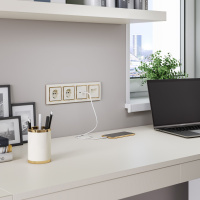 Рамка Snabb на 4 поста слоновая кость/золото WL03-Frame-04-ivory-GD Werkel