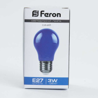 Лампа светодиодная Feron E27 3W синий Шар Матовая LB-375 25923
