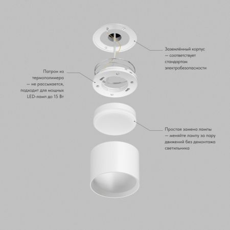 Накладной светильник Denkirs Pillar DK-DH2600-WH