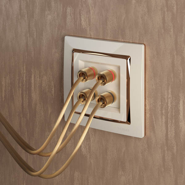 Акустическая розетка х4 слоновая кость WL03-AUDIOx4 ivory Werkel