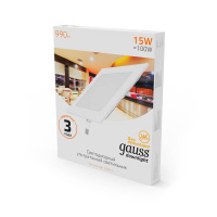 Светодиодный светильник Gauss 940111115 ультратонкий IP20 15W 2700K
