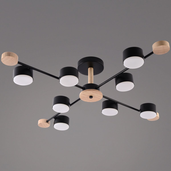 Люстра на штанге Reluce 03751-0.3-08 BK+WOOD GX53