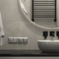 Рамка на 4 поста серебряный WL14-Frame-04 Werkel