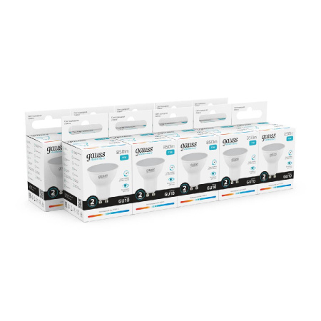 Лампа светодиодная Gauss GU10 11W 4100K матовая 13621