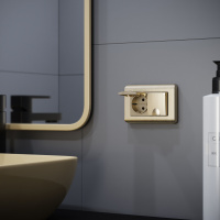 Рамка для двойной розетки шампань WL12-Frame-01-DBL Werkel