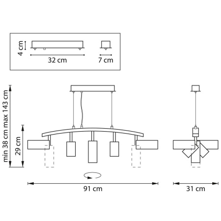 Подвесная люстра Lightstar Rullo (571735+214437-2+214486-3) LR735372863