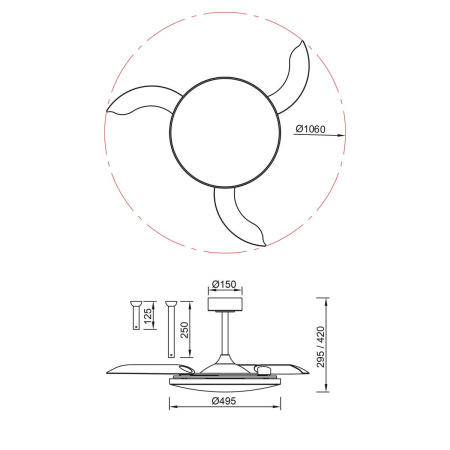 Люстра-вентилятор Mantra Slim Fan 9055