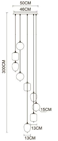Каскадная люстра Arte Lamp Freddie A2231SP-9PB