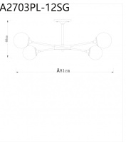 Люстра на штанге ARTE Lamp A2703PL-12SG