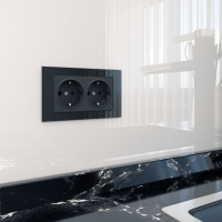 Рамка для двойной розетки черный WL01-Frame-01-DBL Werkel