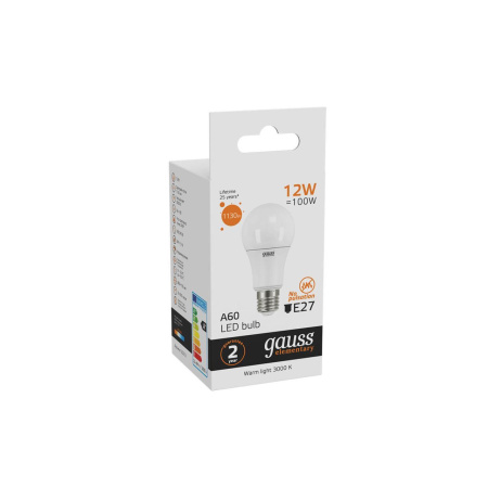 Лампа светодиодная Gauss 23212 12W 3000K E27