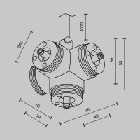 Х-образный вертикальный коннектор с вводом питания Maytoni Shelf CA019L4C-P-B