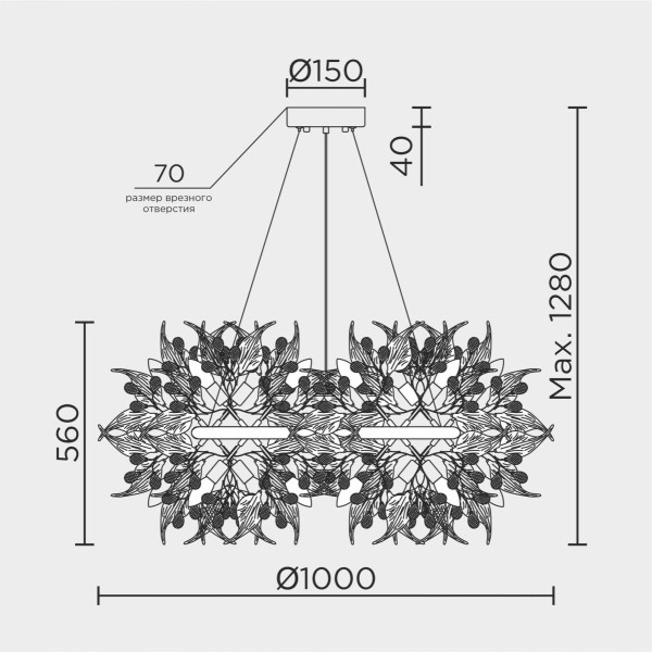 Подвесная люстра Modelux premium ML.6808.1000P CR