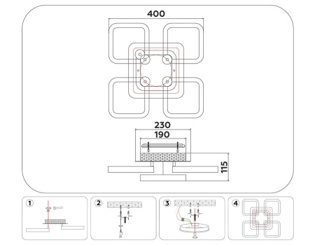 Потолочная светодиодная люстра Ambrella light Acrylica Original FA3861