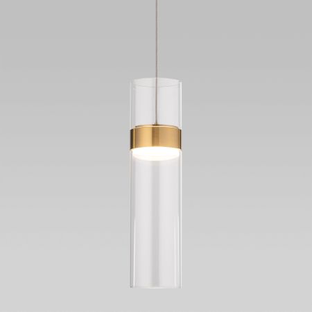 Подвесной светодиодный светильник Eurosvet Lumen 50244/1 Led латунь/прозрачный
