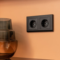 Рамка Stark на 2 поста черный WL04-Frame-02-black Werkel