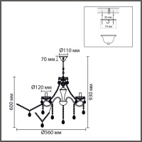 Подвесная люстра Lumion Classi Luina 8346/5