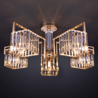 Потолочная люстра Eurosvet April 10126/5 золото/прозрачный хрусталь Strotskis Smart (10117/5)
