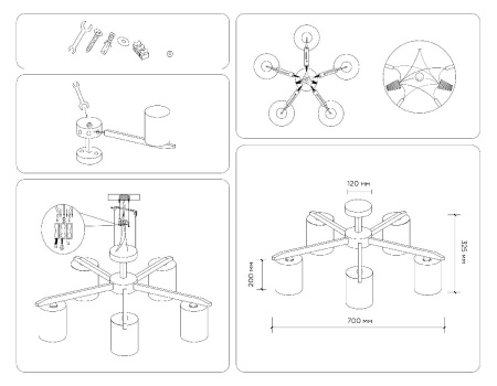 Люстра на штанге Ambrella Light Loft TR83113