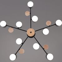 Люстра на штанге Reluce 03758-0.3-10 BK+WOOD GX53