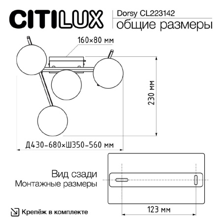 Настенно-потолочный светильник Citilux Dorsy CL223142