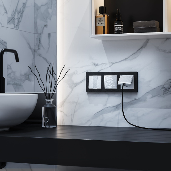 Рамка Werkel Hammer на 3 поста черный W0032408