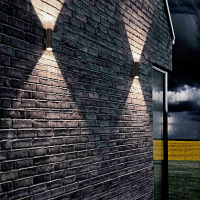 Черный уличный настенный светодиодный светильник Tube double 1502 Techno LED Elektrostandard