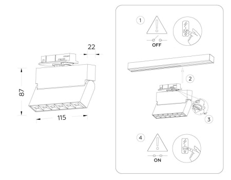 Трековый однофазный светильник Ambrella Light Track System GL6811