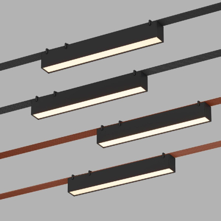 Трековый однофазный светильник Denkirs Belty Linear DK5575-BK