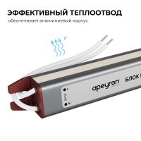 Блок питания Apeyron 12В, 24Вт, 200-264В, 2А, IP67 03-179