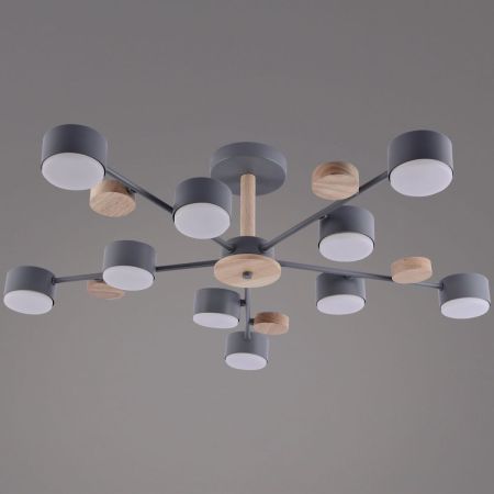 Потолочная люстра Reluce 03758-0.3-10 GREY+WOOD GX53