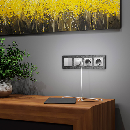 Рамка Werkel Hammer на 4 поста черный W0042408