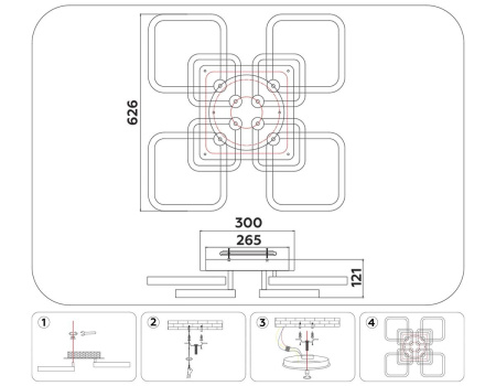 Потолочная светодиодная люстра Ambrella light Acrylica Original FA3866